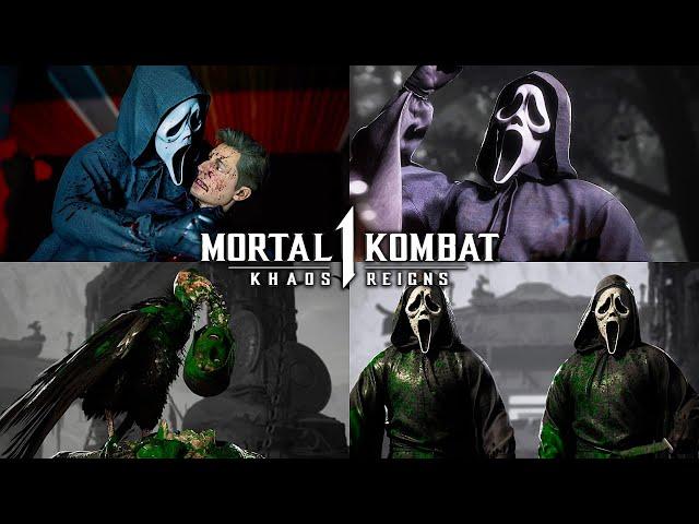 Mortal Kombat 1 Khaos Reigns - Ghostface Fatalities on All Characters (4K 60FPS)