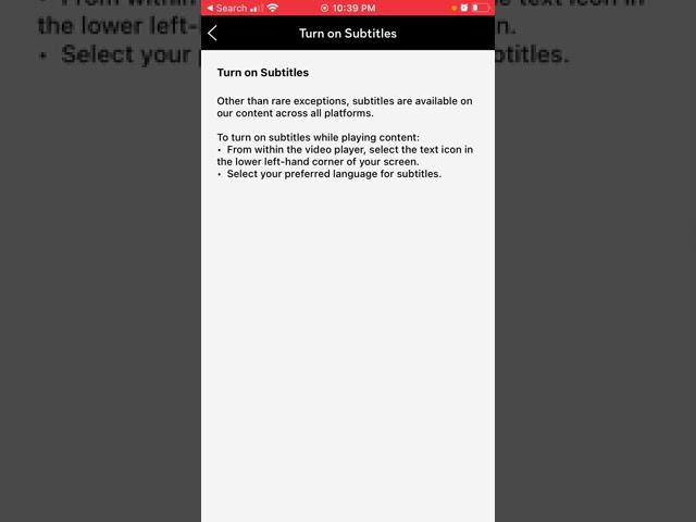 How to turn on Peacock subtitles on iPhone app?
