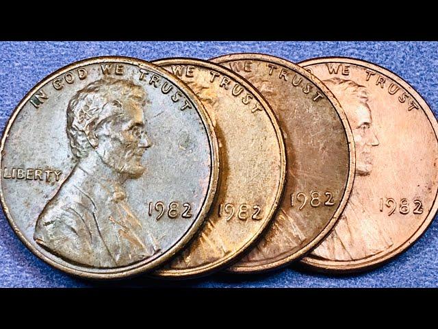 US 1982 No Mint Mark One Cent Coins - United States Lincoln Penny Coins