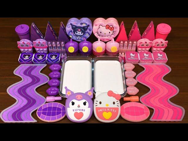 KUROMI vs HELLO KITTY! Mixing random into GLOSSY slime!Satisfying Nastya Slime #500