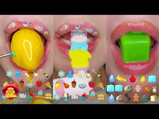 Emoji Food Challenge Satisfying ASMR Eating Fondant Honey Ice 먹방