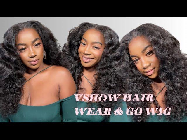 Beginner Friendly 20 Inch Deep Wave GLUELESS Wig |  Zero Adhesive & No Skills Needed ft.  #VShowHair