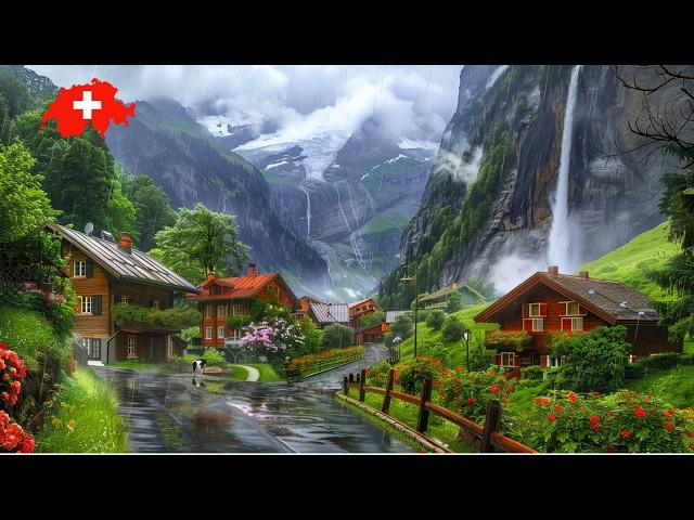 Rainy Day in SWITZERLAND ️ Most Beautiful Villages  4K Walking Tour | Must-Visit: Grindelwald