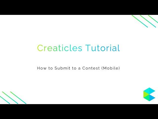 Creaticles Tutorial | How to Submit to a Contest - Mobile