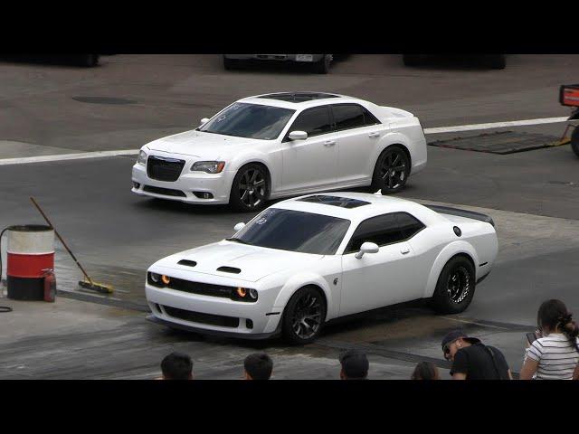 Hellcat Redeye vs Chrysler SRT - drag racing