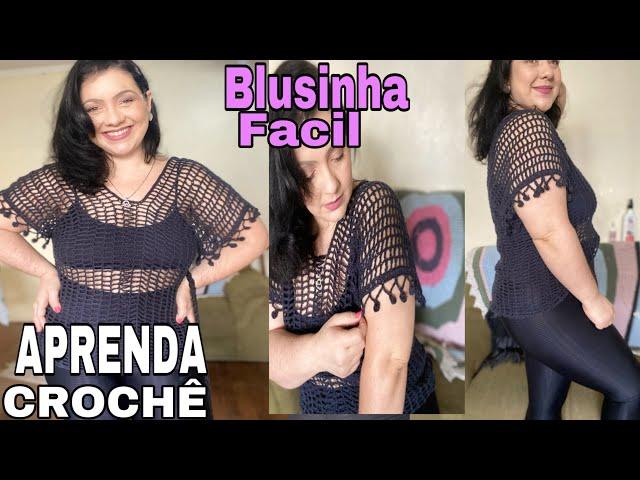 BLUSA BLACK crochê  (SUPER FÁCIL )  #crochet #knitting #crochetblouse #diycraft