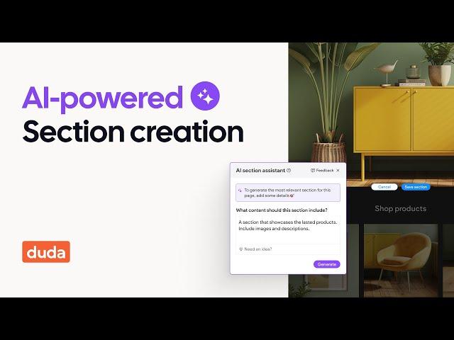 Optimize Website Creation with Duda AI Section Generator