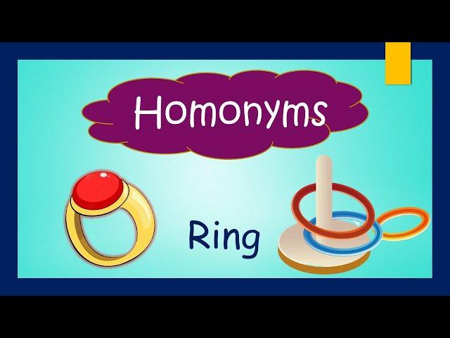 Homonyms Words| List of Homonyms| Homonyms Pictures | Homonyms English Grammar - Kids Entry