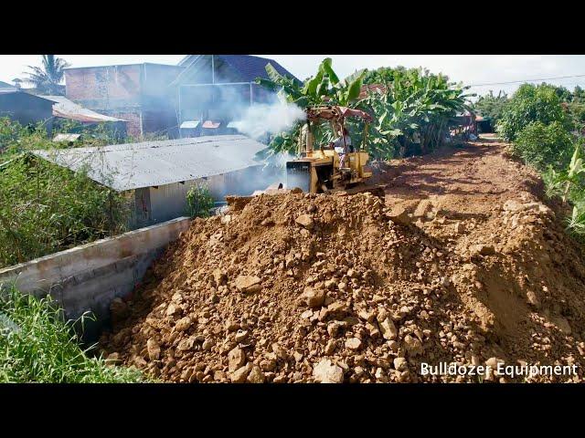 Land Reclamation: Komatsu D20 Dozer and 5T Truck Unite to Push Soil and Remove a Pond