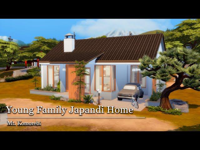 Young Fam Japandi Home in Mt  Komorebi | The Sims 4 | Stop Motion Build | No CC