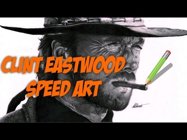 How to draw Clint Eastwood Photo Realism Speed Art | KO Art