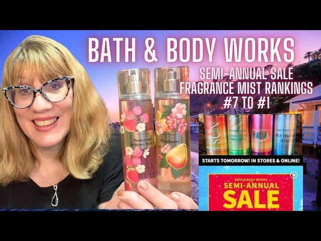 Bath & Body Works Semi-Annual Sale Fragrance Mist Rankings #7 to #1