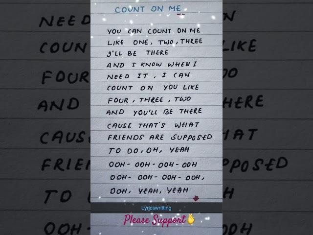 Count on Me #song #lyrics #love #shortsfeed #countonyou #music #lyricswritting #trendingshorts