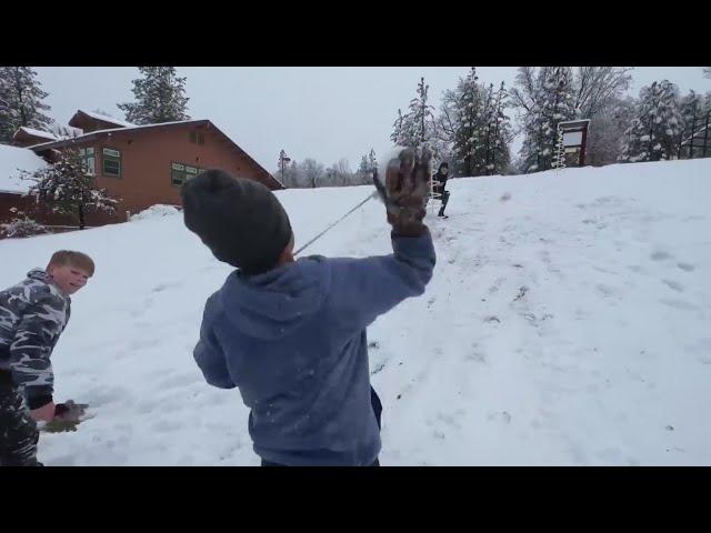 Oakhurst locals take advantage of snowy conditions at Bass Lake