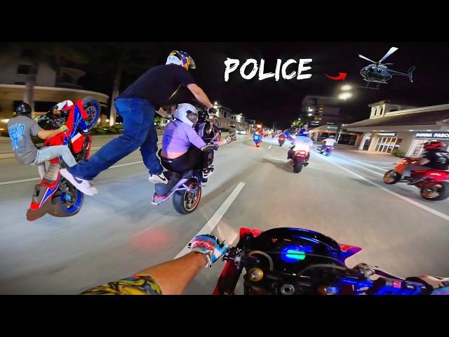 The INSANE Night Riders Of Southern Florida! (Police Helicopter Chase)