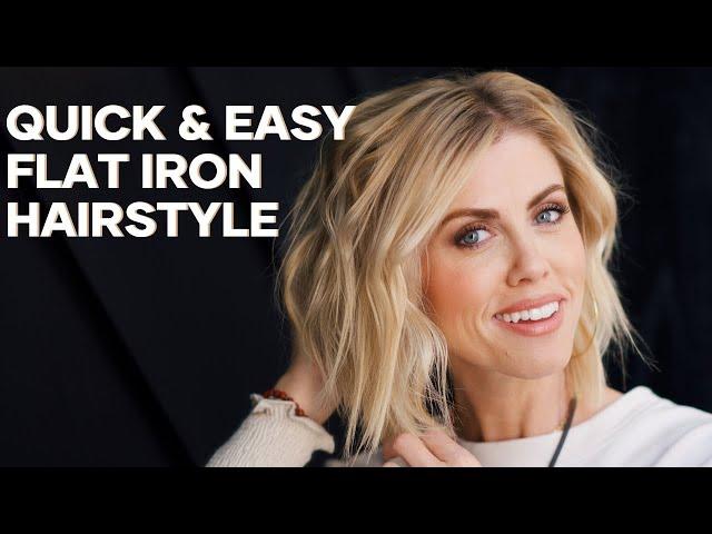 Quick & Easy Flat Iron Hairstyle | SHORT HAIR