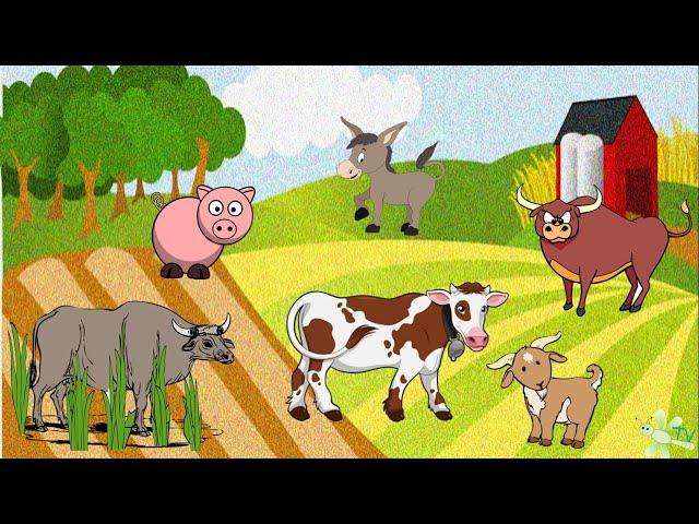 Learn Malayalam | മലയാളം - Farm Animal Name Song for kids |thumbiTV-learn Malayalam through cartoons