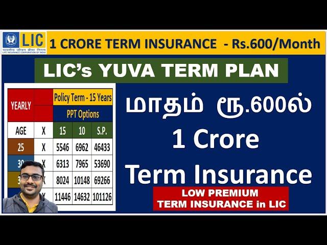 LIC Yuva Term Plan Tamil | Rs.600 | LIC Yuva Credit Life | LIC Digi Term |  LIC Raja | LIC Yuva Term