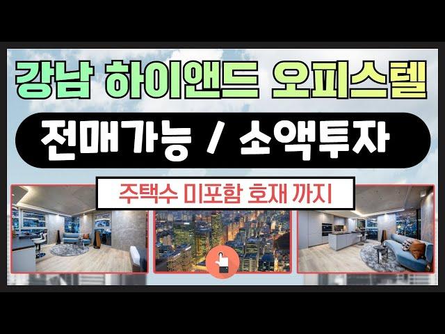 강남 하이앤드 오피스텔! 전매가능 소액투자 가능 (강남 테헤란로 신축 하이앤드 오피스텔 분양)