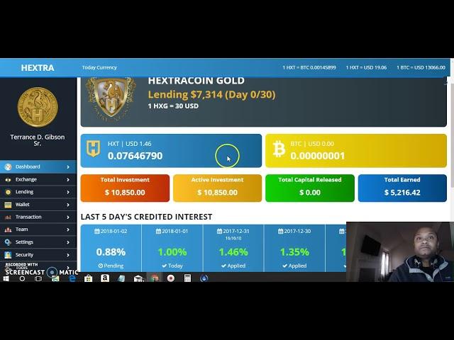 HEXTRACOIN GOLD LENDING IS UP AND READY!!!