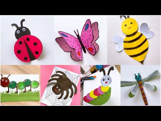 7 Easy Paper Crafts For kids | Paper Insects For school Projects | Diy Paper Toys | How to make