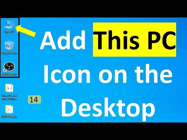 how to add my computer icon on desktop in windows 10  [PSBD24]