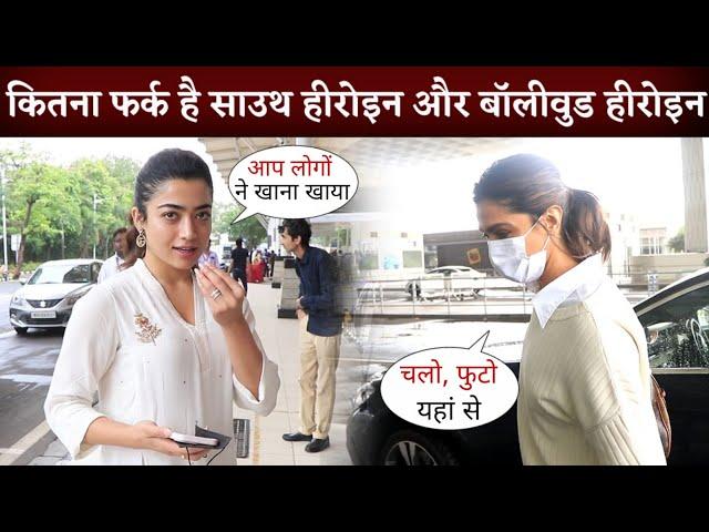 Deepika Padukone and Rashmika Mandanna Behavior with Media at Airport Who Won Heart