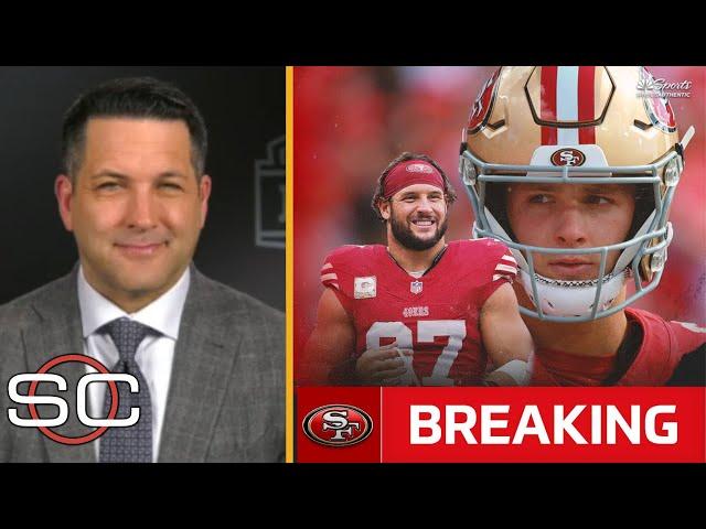 Adam Schefter [BREAKING NEWS] QB Brock Purdy and Nick Bosa are both OUT for Sunday's game vs Packers