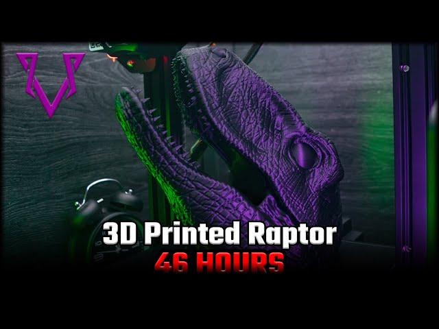 Amazing Raptor Head 3D Printed over 46 Hours