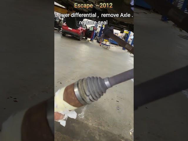 Escape ~2012. Rear axle seal oil leak,  lower differential and replace seal .#oilleak, #rearaxle,
