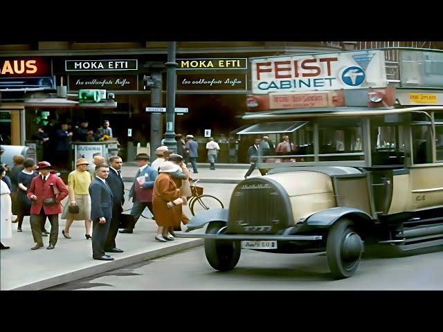 A Day in Berlin 1920s in color [60fps, Remastered] w/sound design added