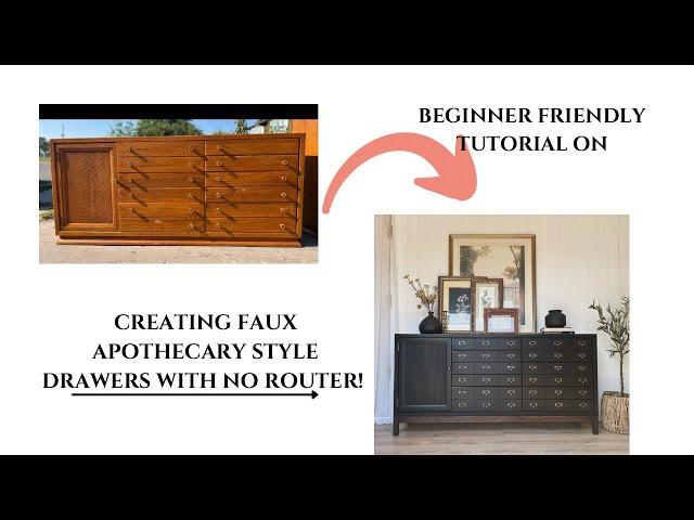 No router? No problem! Create apothecary style drawers in NO TIME! Watch to find out how!#apothecary