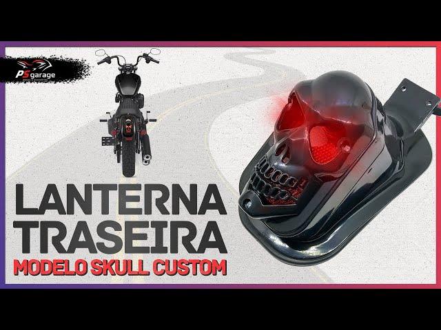 LANTERNA TRASEIRA SKULL CUSTOM | Pro Store Motos