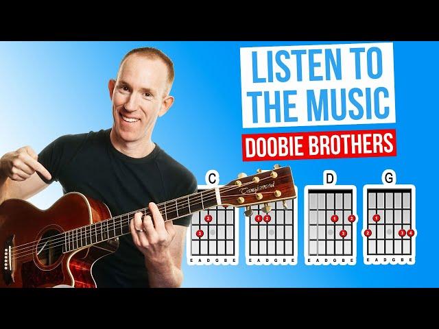 Listen To The Music  Doobie Brothers  Acoustic Guitar Lesson [with PDF]