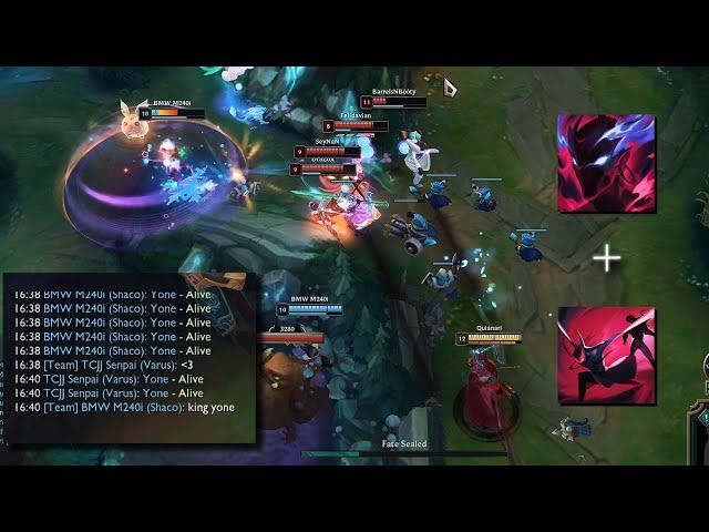 insane yone R and flash + Q outplays