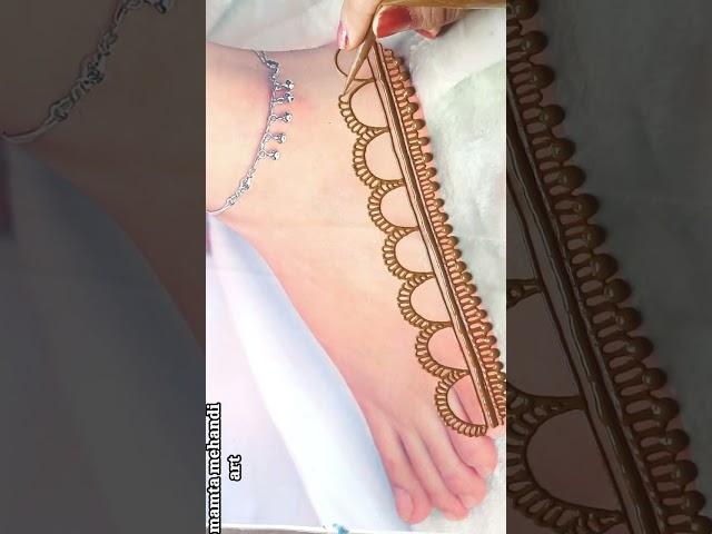 #shorts Easy border feet mehndi design |simple mehndi design |feet mehndi designs|pairon ki mehandi