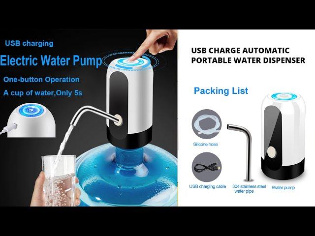 Home Gadgets Water Bottle Pump Mini Barreled Water Electric Pump USB Charge Automatic Portable Water