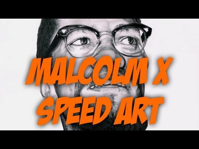 How to draw Malcolm X (El-Hajj Malik El-Shabazz) Realism Speed Art | KO Art