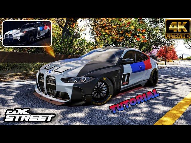 CarX Street - Vinyls Tutorial of BMW M4 G82 GT4 in (4K 60fps) MAX Graphics