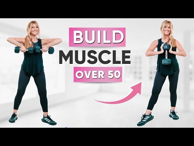 30 Minute BUILD MUSCLE Full Body Dumbbell Workout For Women Over 50 + Warm Up & Cool Down