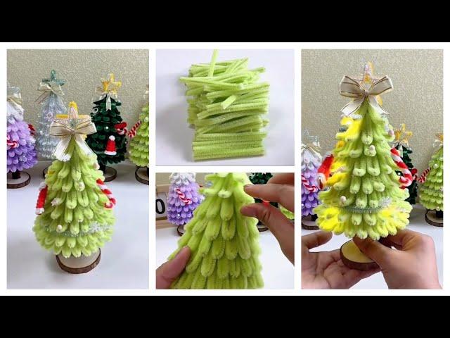 How to make Christmas tree in pipe cleaner,full tutorial on Christmas tree chenille stem ,ornaments