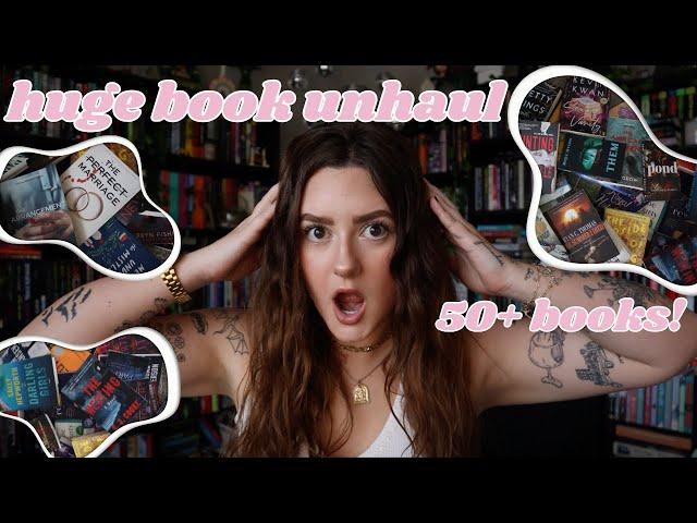 HUGE BOOK UNHAUL 2024 | purging my shelves!