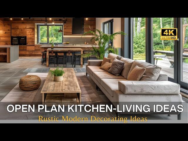 Rustic Modern Decorating Ideas for Open Plan Kitchen-Living Rooms: Blending Comfort and Style