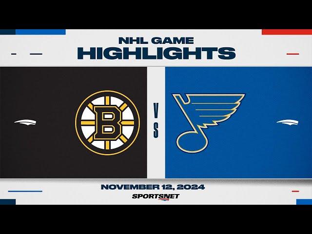 NHL Highlights | Bruins vs. Blues - November 12, 2024