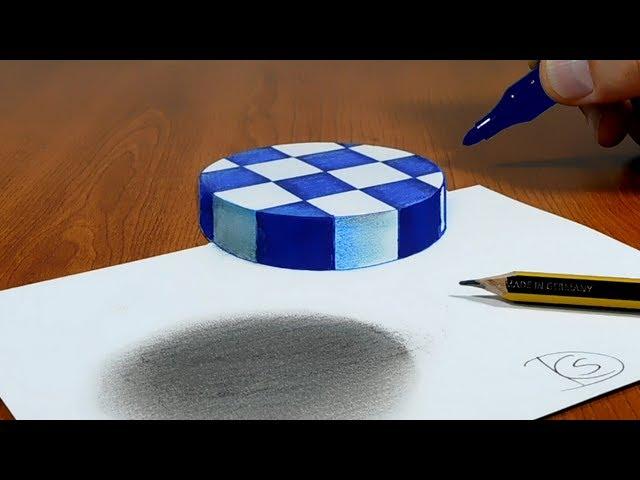 3D Trick Art on Paper, Try to do Floating chess