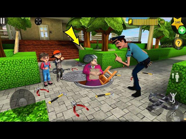Scary Teacher 3D - with nick and tani troll Miss T fell face down part 4538 #scaryteacher3d