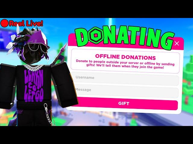 LIVE100 Robux Spin Wheel to Viewers! PLS DONATE LIVE Goal 3M RSD |#roblox #live #plsdonate