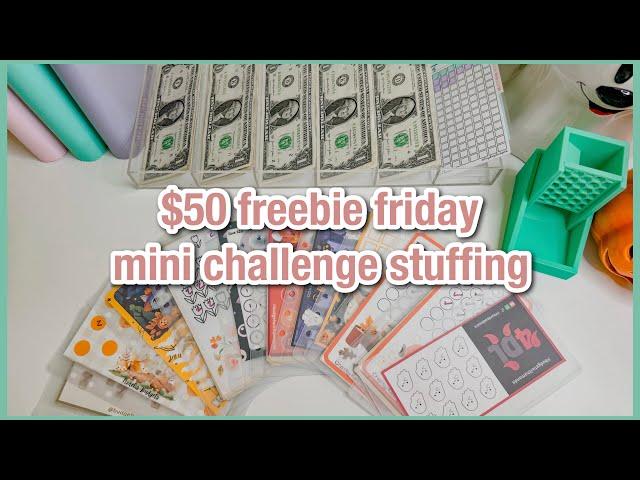 $50 FREEBIE FRIDAY | mini savings challenge stuffing | oct 1 | budgetwithamanda