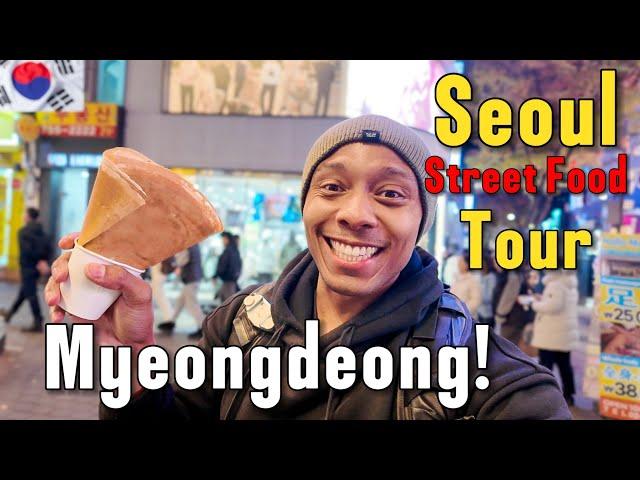 American Expat Explorer Eats Street Food in Myeongdeong Seoul!