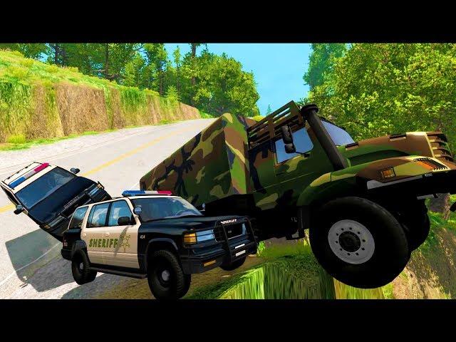 WILDEST OFF-ROAD POLICE CHASES & CLIFFSIDE TAKEDOWNS - BeamNG Drive Crash Test Compilation Gameplay